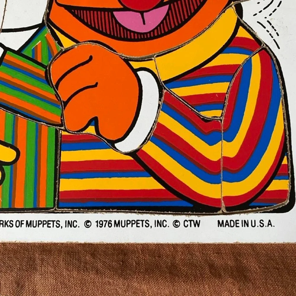 Playskool Sesame Street Bert & Ernie We're Friends Wooden Puzzle Vintage 1976